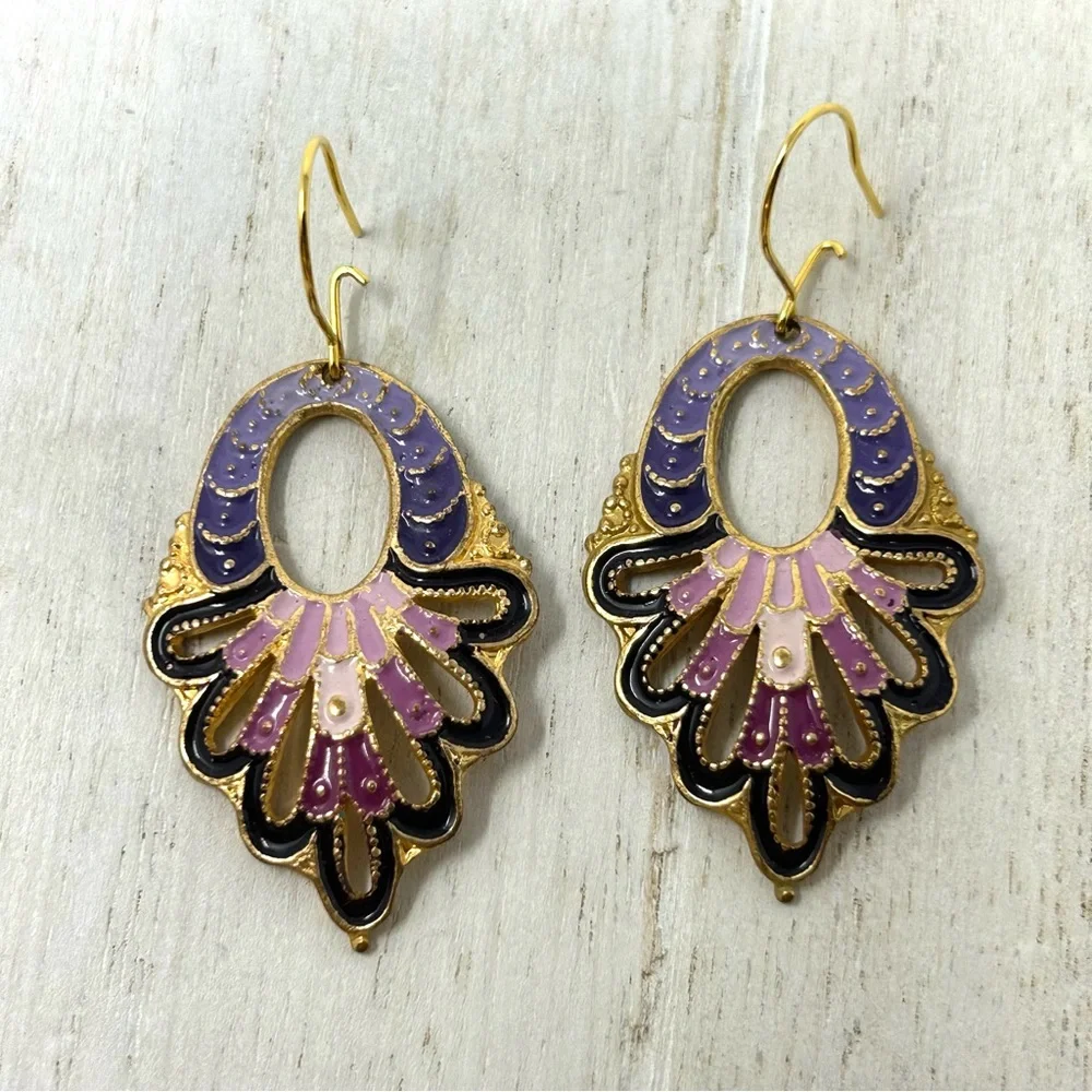 Antiqued fashion earrings, purchased in Paris, NWOT